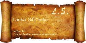 Laska Sándor névjegykártya